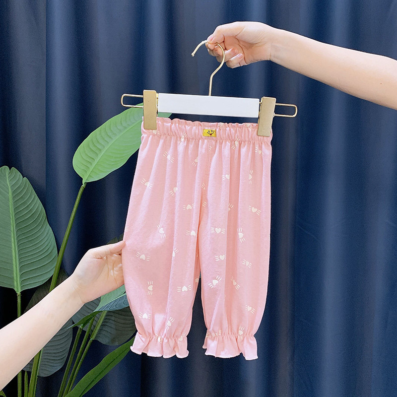 Girls in summer wear mosquito pants summer girls pants summer skin childhood 1 year old baby lamps pants in summer