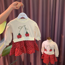 Childrens clothing autumn female foreign style little girl child long sleeve dress Princess dress baby skirt baby 2021 new autumn