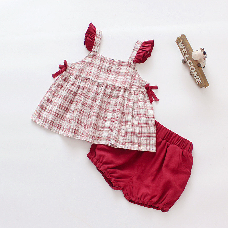 Girl baby summer suit beach children summer 2022 new baby girl seaside vacation clothes Western style tide