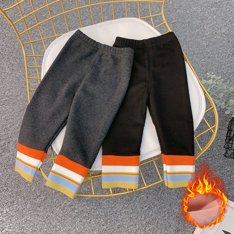 Girls' inner pants plus velvet thickened one velvet outer wear foreign style children's baby baby pants autumn and winter thin velvet spring and autumn