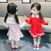2021 Girls  dresses Spring cotton Childrens spring princess dress Western style baby girl spring and autumn New Year skirt