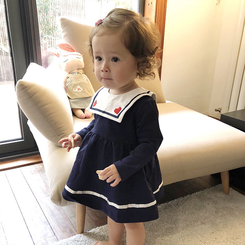 Girls' autumn clothes new Western style 2022 one-year-old girl baby princess skirt children's long-sleeved dress baby skirt