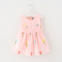 Mai Qi Bear female baby sundress Korean version princess dress 1-3 year old girl summer dress Infant child skirt
