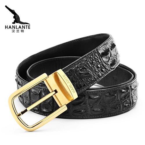 Ремень, высококлассные штаны для отдыха, крокодил, из натуральной кожи