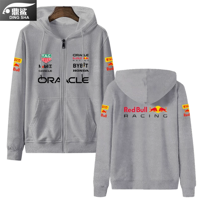 Красная форма команды Формулы-1 команды Verstappen, та же машина, фан-карта cardigan толстой хлопок мужской и женский куртка с молнией и капюшоном