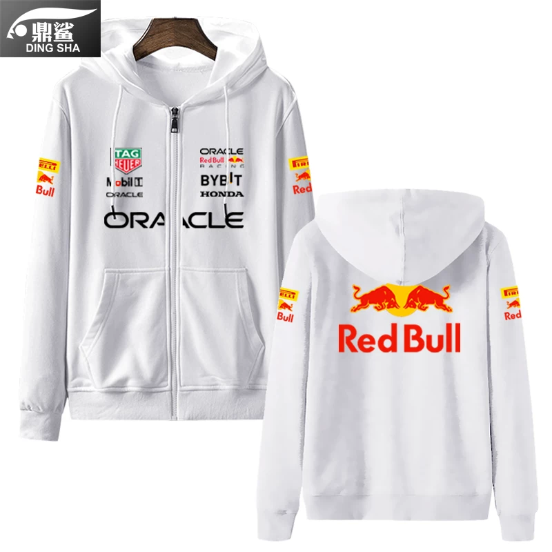 Красная форма команды Формулы-1 команды Verstappen, та же машина, фан-карта cardigan толстой хлопок мужской и женский куртка с молнией и капюшоном