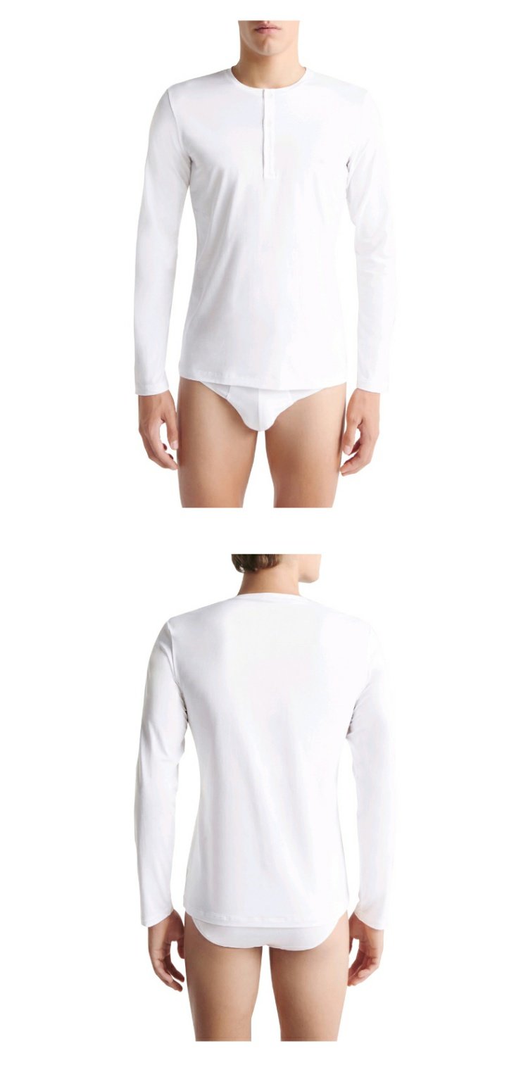 Bộ đồ ngủ nam LA PERLA Top CHALLENGE Dòng mới Áo thun dài tay thoải mái Nút thời trang hàng đầu đồ bộ pijama