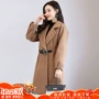 Áo khoác len nữ 2018 thu đông 2018 phiên bản mới của Hàn Quốc thắt lưng Slim eo ve áo Đèn lồng tay dài áo choàng thủy triều áo măng tô ngắn cho nữ