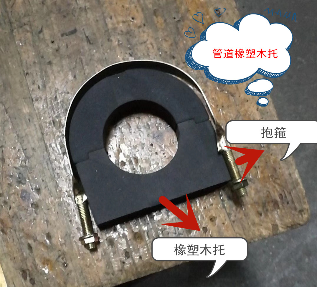 Pipe-plastic wood DN20 DN20 DN25 DN50 DN100 UR Type of fire pipe hoop insulated rubber and plastic 114