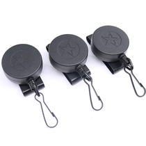 Reinforced anti-loss anti-grab gun rope Telescopic safety rope Stainless steel lanyard Elastic wire rope Keychain gun rope