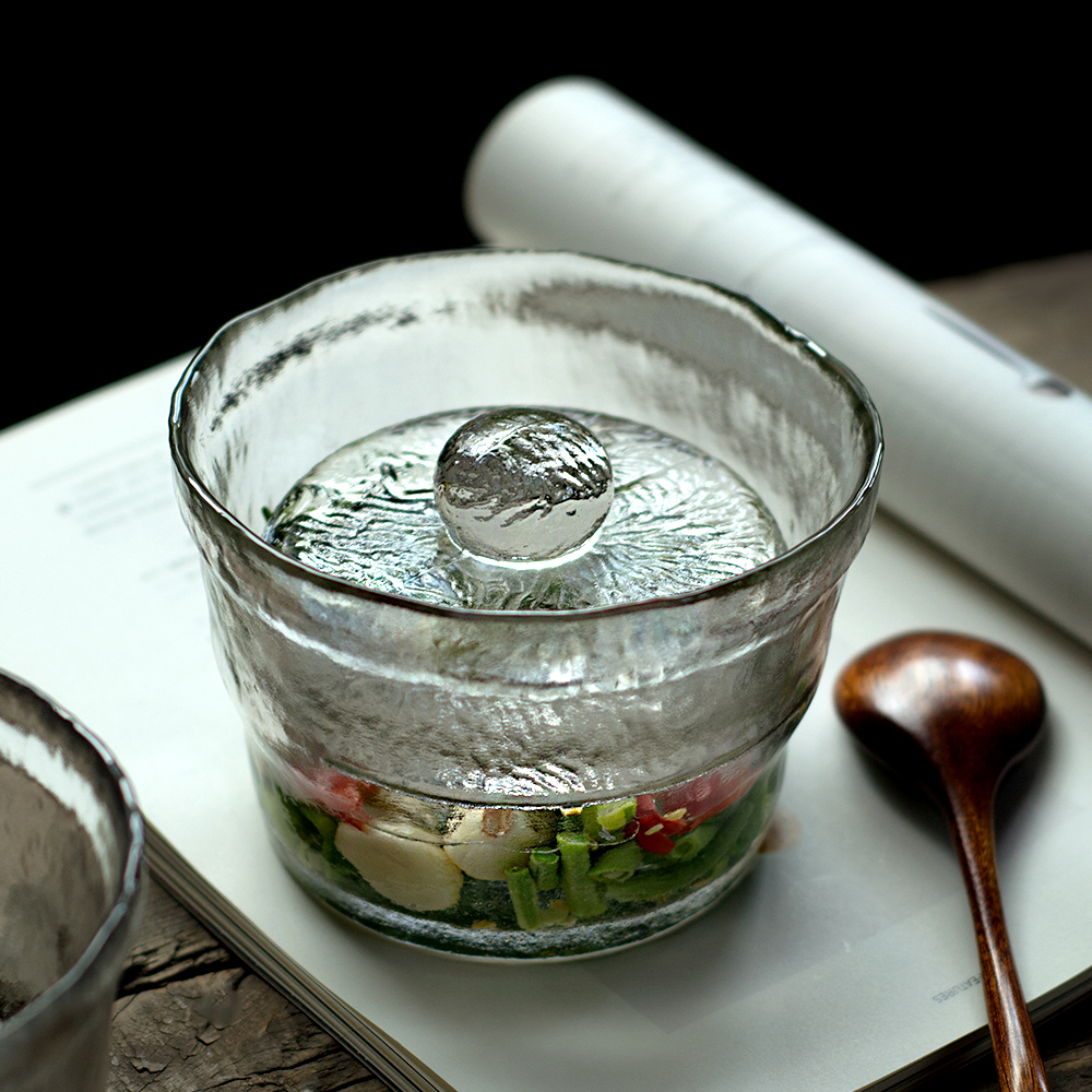 Collection time Camus say Overnight Stains-Style Heavy Stone Glass Jars With Lid Sauerkraut Pickle Bowl 