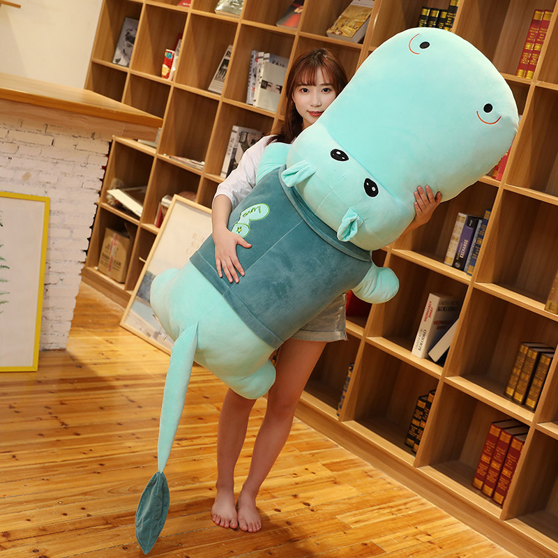 Cute hippopotamus plush toy holding sleeping doll bed holding doll boy doll girl pillow