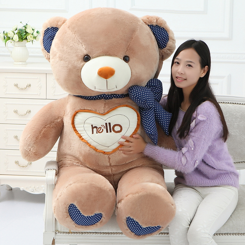 Hello Teddy Bear Cuddled Cub Puppet Doll Cute Paparazzi Girl Day Gift Plush Toy Bear