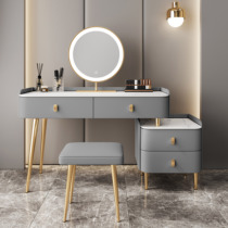 Light luxury solid wood rock board dressing table storage cabinet modern simple small apartment smart mirror mini makeup table table