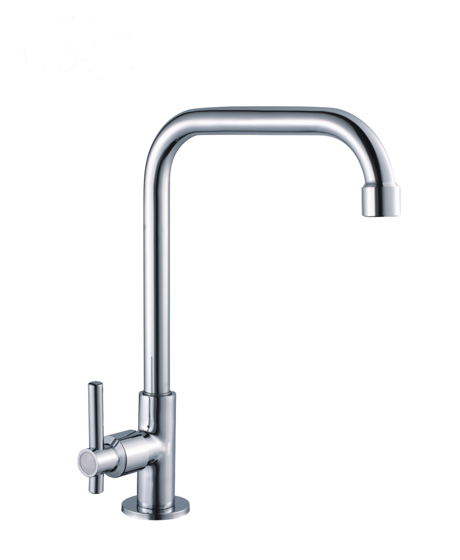 Ortao bathroom kitchen basin faucet Chrome antirust all copper single handle single hole single cold water bend
