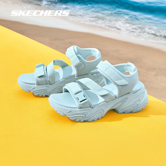 Skechers Little Pudding Sandals 2024 Spring New Women's Casual Sports Shoes Light and Versatile Thick-soled Slippers