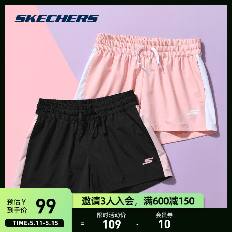 SkechersSKECHERS Summer New Yoga Running Fitness Pants Casual Breathable Sportshorts Female Outwear
