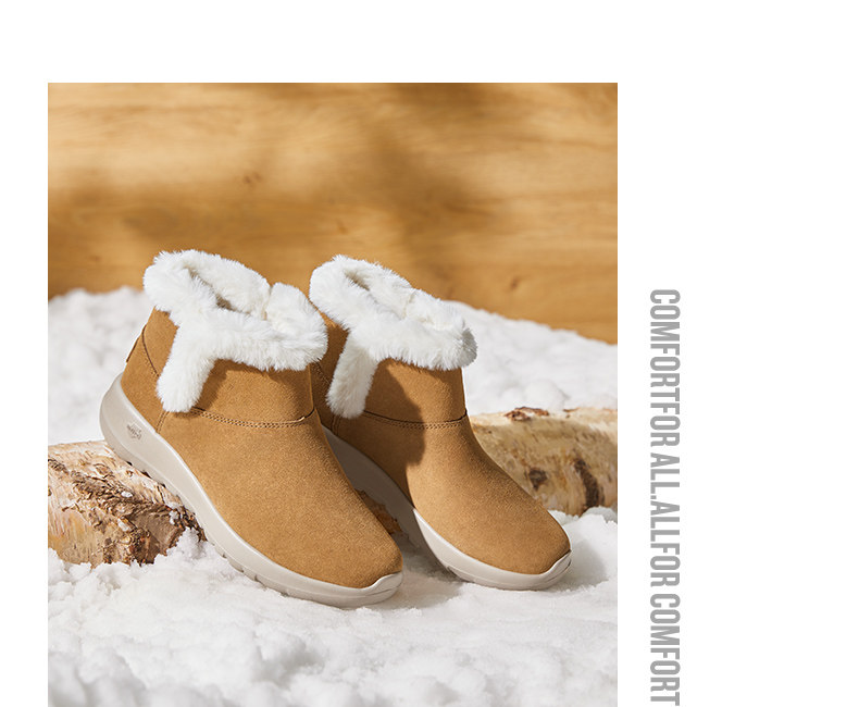 斯凯奇 Skecher 20秋季新款 On-The-Go系列 女反毛皮雪地靴 衬里带短绒 图4