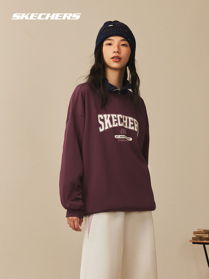 斯凯奇新品男女同款连帽运动服休闲潮流时尚秋冬卫衣套头衫百搭