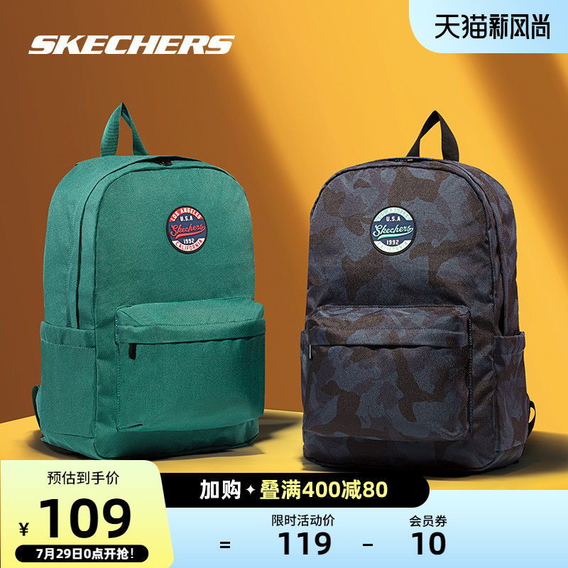 Skechers Skechers 2021 new summer men's and women's sports and leisure trend student school bag shoulder bag