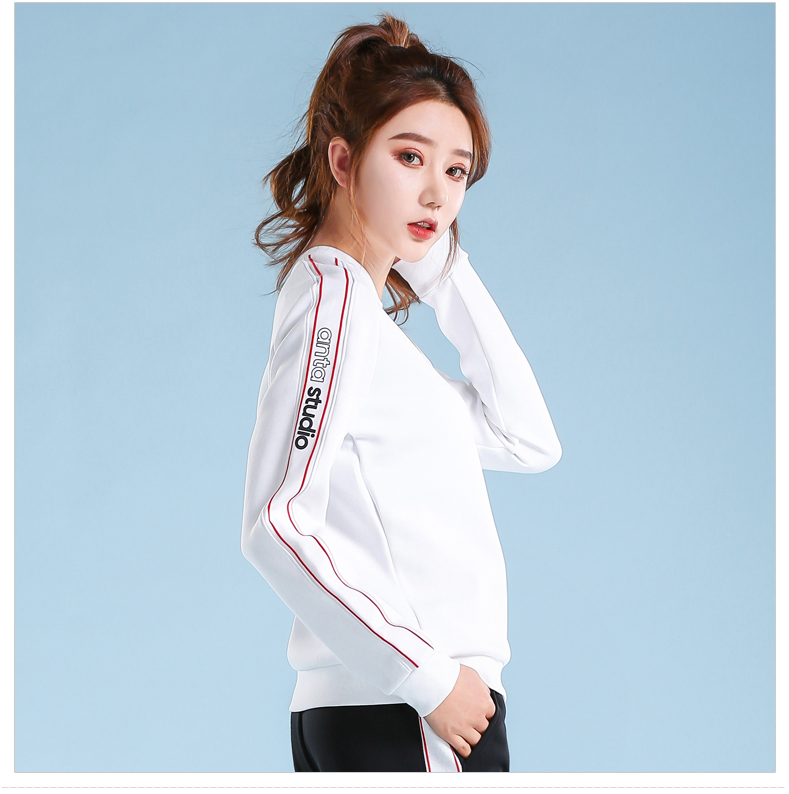 Áo len cổ lọ Anta 2019 mới xuân và cổ tròn đơn giản áo dệt kim hoang dã áo thun nữ 16917710 - Thể thao lông cừu / jumper áo hoodie nike