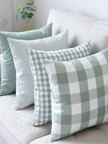 北欧格子靠垫套客厅沙发抱枕套床头大靠背套办公室靠枕不含芯靠垫