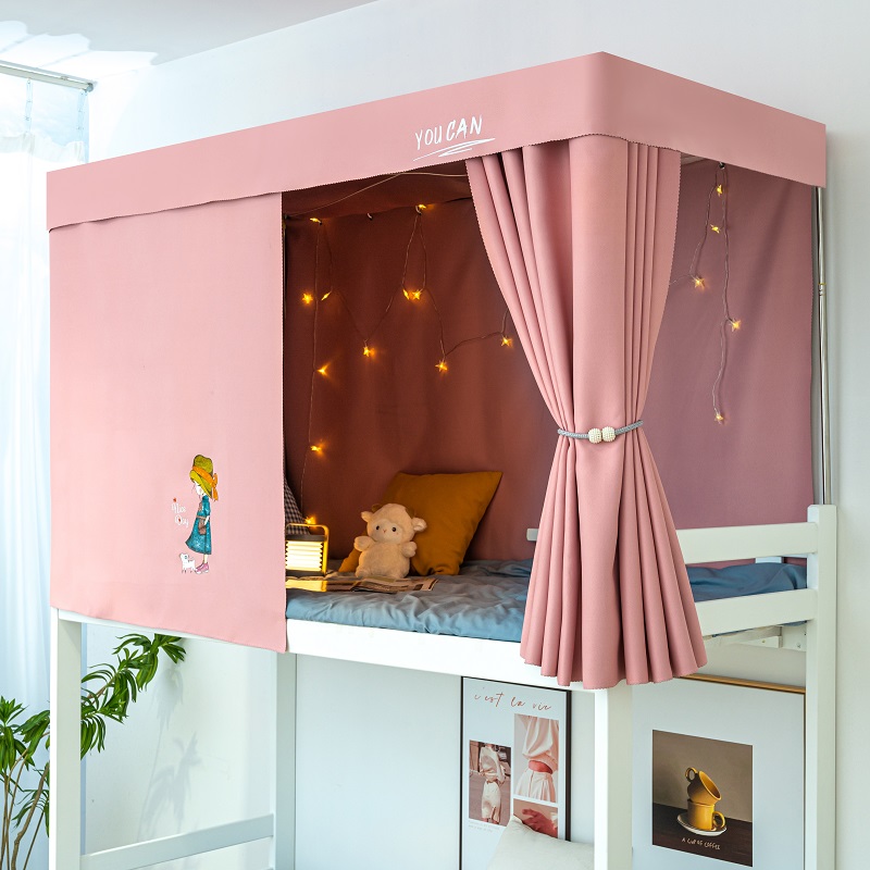 Bed curtain student shading up and down bunk princess wind 90 190 dormitory mosquito net girl heart bedroom breathable bed mantle 0 9m