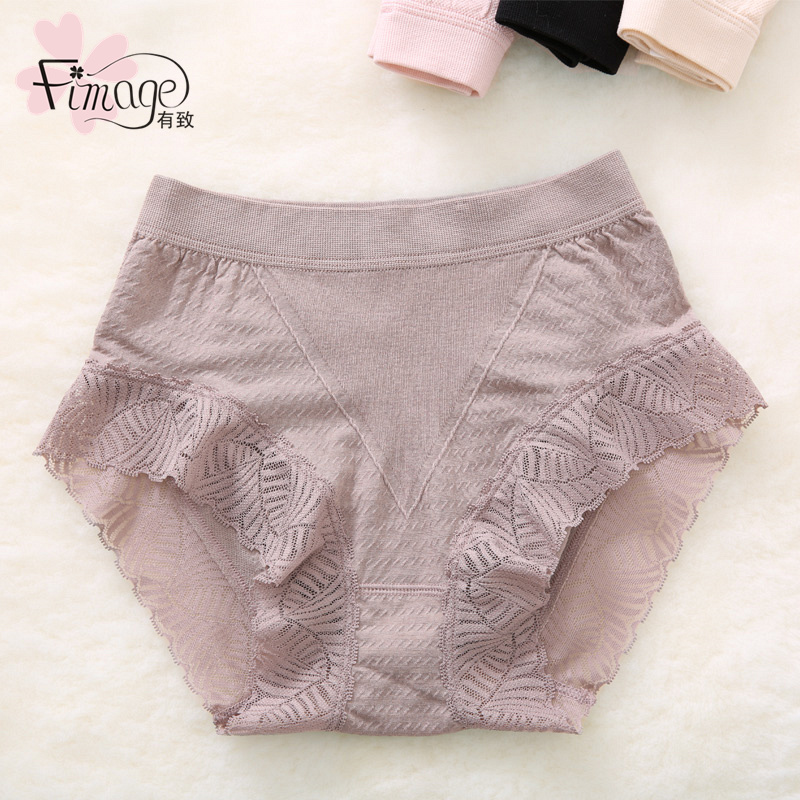 With Addressed Briefs Lady Comfort Thin soft Modale Breathable Silk Bottom Stalls Lace Mid-Waist Triangle Shorts