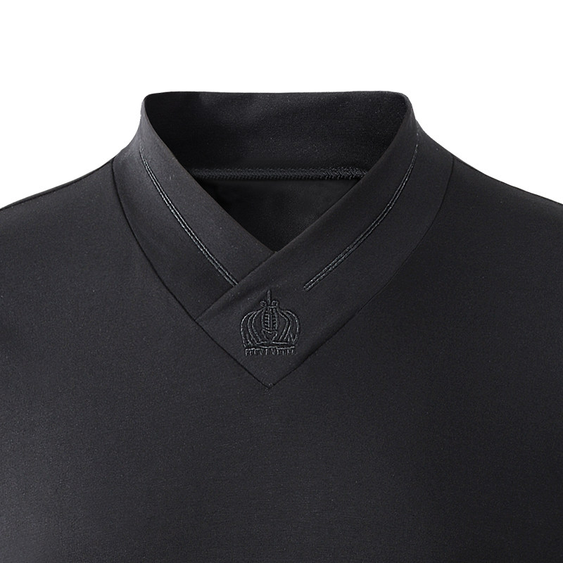 Modal 2021 new men's base shirt middle collar long sleeve T-shirt spring and autumn semi high collar spring clothes men's tide