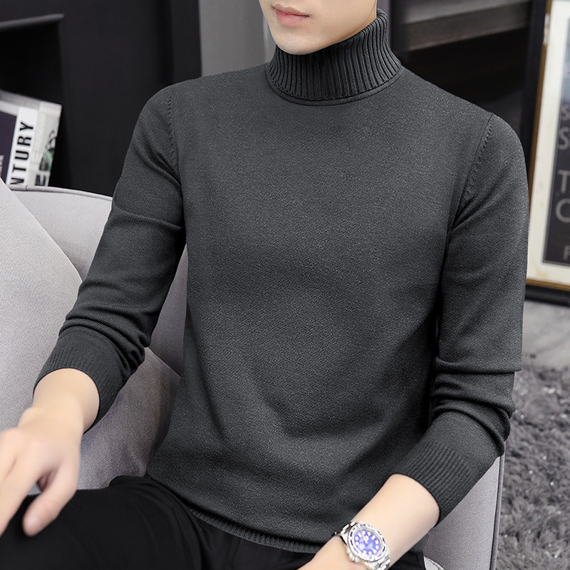 2 pieces) turtleneck sweater men's 2022 autumn and winter knitted sweater thick bottoming shirt long-sleeved Korean trend clothes
