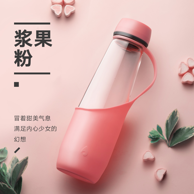 Kaelin monolayer glass cup portable with handle thickened heat resistant silicone Summer water cup colourful Korean version with hand tea cup