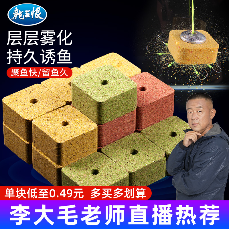 Dragon king hate bait nest material fish food sea rod throw rod flip hook bait Wild fishing square bait Compressed cake bait bait