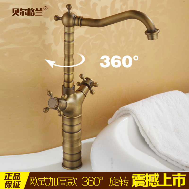 Belgrand all-copper basin faucet Antique countertop basin universal hot and cold water faucet Ceramic valve core