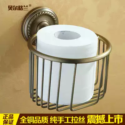 Antique all copper towel basket cosmetic room tissue box toilet tissue box large roll carton roll carton roll sanitary carton tissue rack