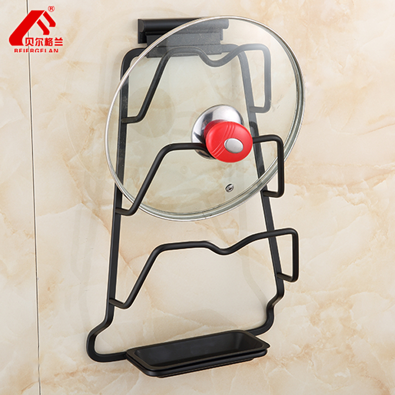 Black cookware pot lid shelve tool holder wall-mounted tool holder combined kitchen hanger knife holder
