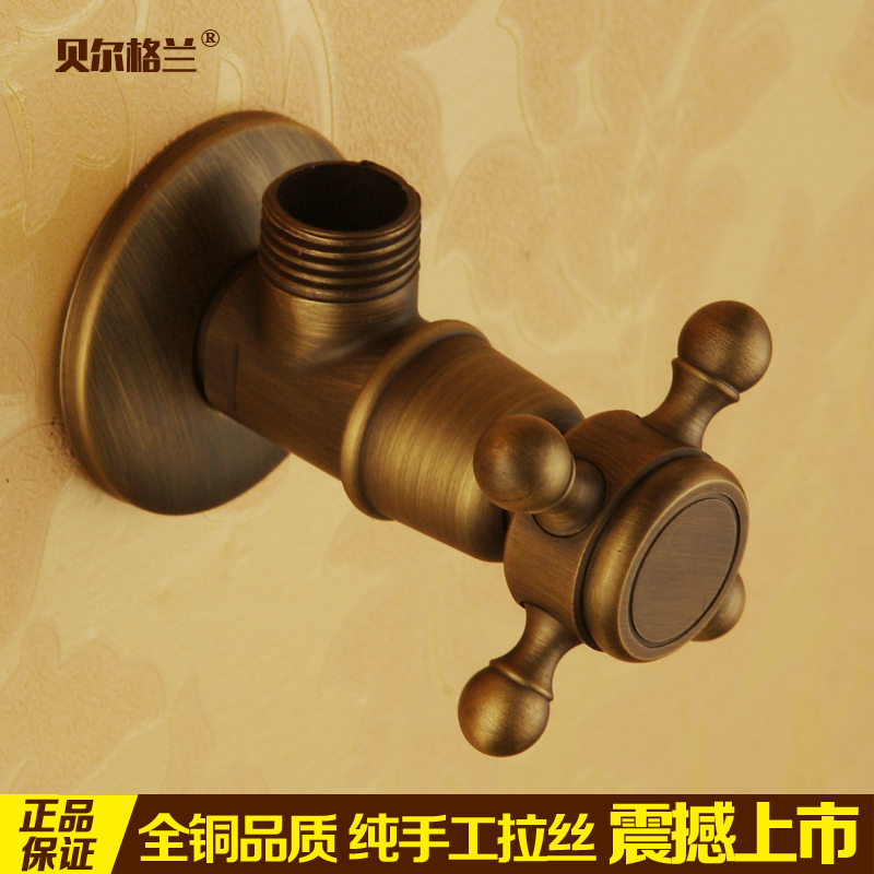 Bergland bathroom European retro angle valve All copper triangle valve Angle valve All copper thickened angle valve Hot and cold
