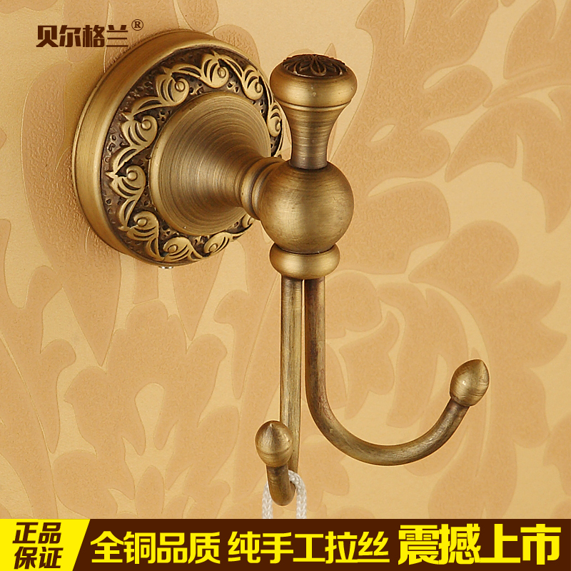 Full copper antique hanging clothes hook Single hookup hookup hook Kitchen Hook Kitchen Hook Kitchen Hook wall clothes Single Double Hook Wall-mounted Mop Rack Hook