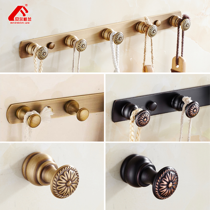 Full copper European-style antique hanging clothes hook door back clothes hook Kitchen Hooks Kitchen Hooks Wall Clothes Hanger Hood Hook