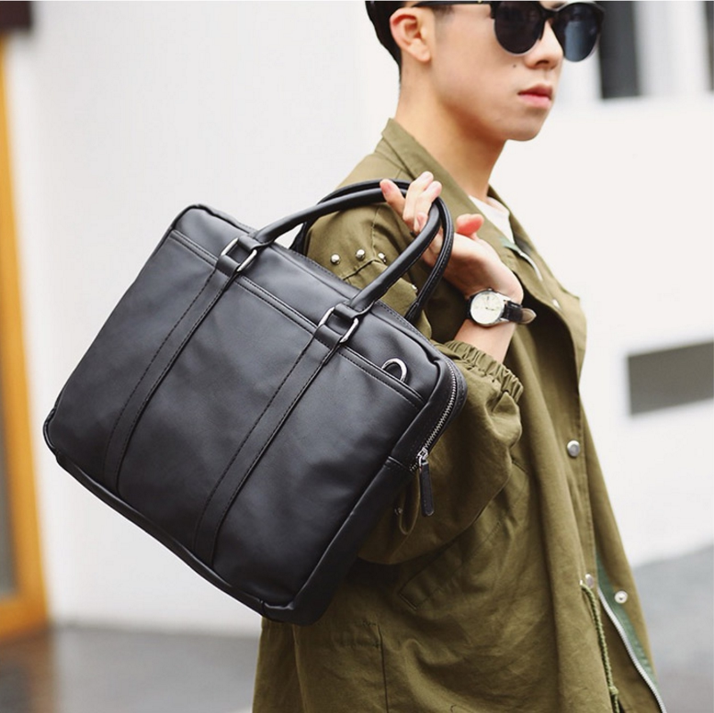 European and American leather handbag business bag leisure style single shoulder bag bag men's briefcase trend computer bag