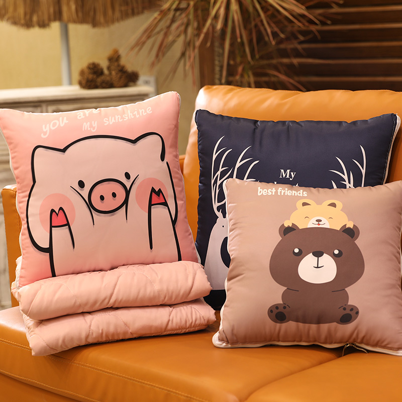 Office pillow quilt dual use sleeping nap artifact cartoon quilt multifunctional cushion cushion winter
