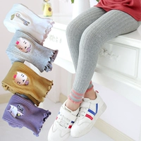 Cô gái xuân hè 2019 quần legging mới quần trẻ em quần trẻ em dệt kim mặc quần bé gái chân - Quần quần lót lông dày ấm cho bé