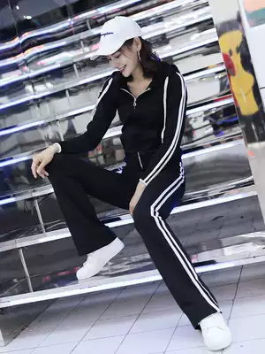 2020 spring and autumn new student running sportswear women's fashion Korean casual thick cotton loose two-piece suit