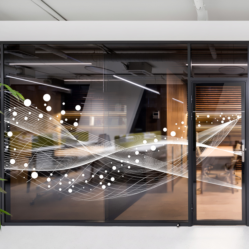 Positive up to UV company Glass stickers Sliding Door Art Shop Windows Personality Creative Corrugated decorative adhesive film Custom-Taobao