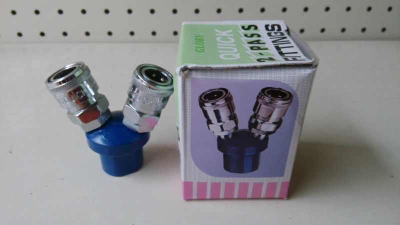 SMV Pneumatic Quick Joint Round Two - way Iron Two - way Air Compressor Connector Round Bifork Pneumatic Component