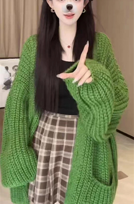 Japanese-Style Design, Lazy Style, Loose Knit Cardigan for Outer Wear, New Autumn and Winter Thickened Coarse Yarn Sweater Jacket for Women Japanese-Style Design, Lazy Style, Loose Knit Cardigan for Outer Wear, New Autumn and Winter Thickened Coarse Yarn Sweater Jacket for Women