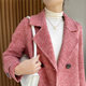 Double-sided wool coat women's suit cashmere woolen coat small retro plaid short style 2022 autumn and winter new style