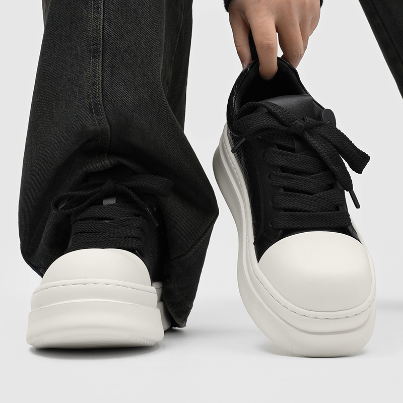 Men's Sneakers with Hidden 7cm Height Increase, High-End Thick-Soled Derby Shoes for Commuting, Mickey Mouse Big-Toe Shoes Men's Sneakers with Hidden 7cm Height Increase, High-End Thick-Soled Derby Shoes for Commuting, Mickey Mouse Big-Toe Shoes