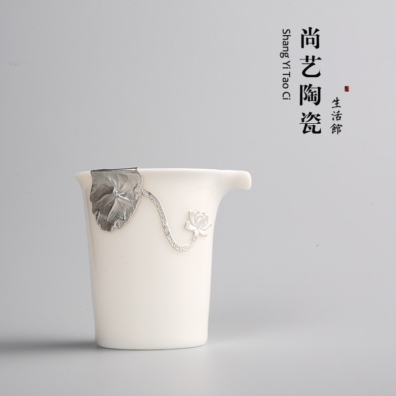 Yuxi glaze hand-mounted silver ceramic cup kung fu tea set with Japanese size tea division tea