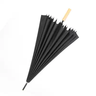 24-bone umbrella wooden long handle umbrella men's large double rainstorm special umbrella umbrella custom printed logo advertising umbrella
