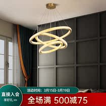 Postmodern light extravagant chandelier round living room minimalist bedroom dining room Dining Room Villa Engineering Loft Apartment Chandelier